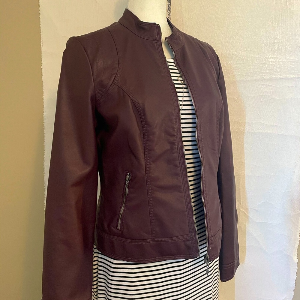 Baccini Faux Leather Jacket size medium